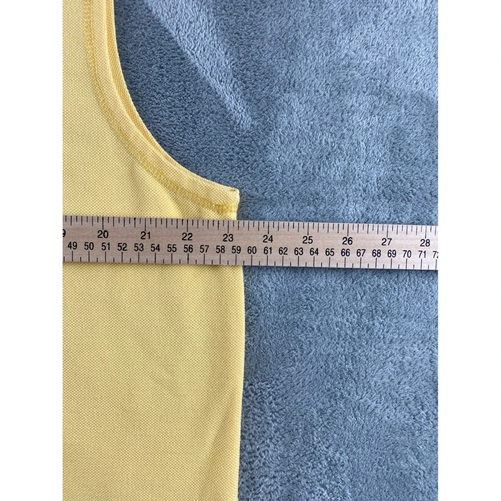 J.L. Plum Womens XL Yellow‎ Pique Knit Button Front V-Neck Sleeveless Vest